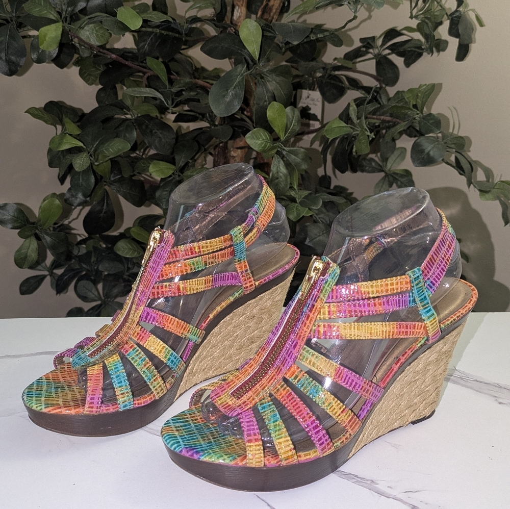 ❤️SALE❤️Vaneli Colorful Wedge Sandals - Picture 4 of 12